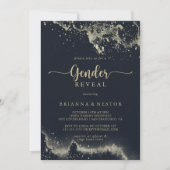 Invitation Aquarelle Gold Splash Genre Reveval Party (Devant)