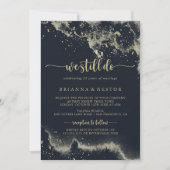 Invitation Aquarelle Gold Splash Nous Faisons Toujours Vow Re (Devant)