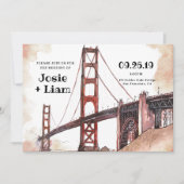 Invitation Aquarelle Golden Gate Bridge (Devant)