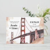 Invitation Aquarelle Golden Gate Bridge (Debout devant)