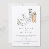 Invitation Aquarelle Golden Retriever & Catahoula Leopard (Devant)