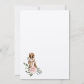 Invitation Aquarelle Golden Retriever Pet & Floral Rose (Dos)