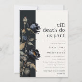 Invitation Aquarelle gothique foncée Rose noir Couples Douche (Devant)