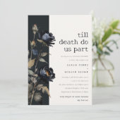 Invitation Aquarelle gothique foncée Rose noir Couples Douche (Debout devant)