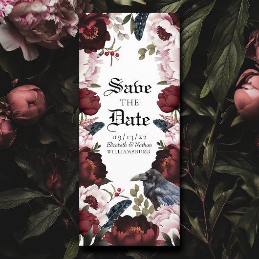 Invitation Aquarelle gothique romantique Corbeau Enregistrer 