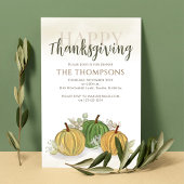 Invitation Aquarelle Gourdes Dîner Thanksgiving