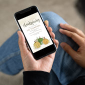 Invitation Aquarelle Gourdes Dîner Thanksgiving