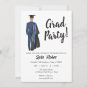 Invitation Aquarelle Gown et Casquette Young Man (Devant)