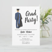 Invitation Aquarelle Gown et Casquette Young Man (Debout devant)