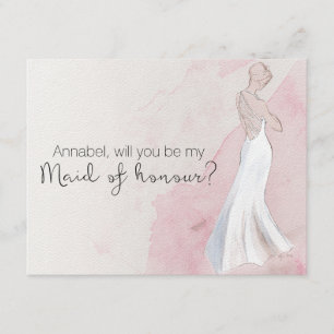 Invitation Aquarelle Gown "Serez-vous ma servante d'honneur"