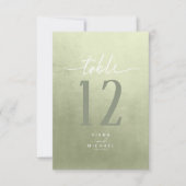 Invitation Aquarelle Gradient Numéro de tableau Sage Green ID (Devant)