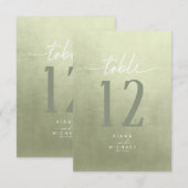 Invitation Aquarelle Gradient Numéro de tableau Sage Green ID (Devant / Derrière)