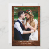 Invitation Aquarelle Grappe Vins Bois Wreath Photo Mariage (Dos)