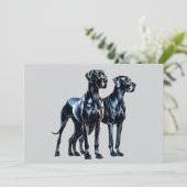Invitation Aquarelle Great Danes (Debout devant)