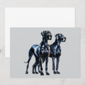Invitation Aquarelle Great Danes (Devant / Derrière)