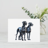 Invitation Aquarelle Great Danes (Debout devant)