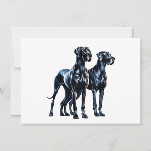 Invitation Aquarelle Great Danes (Devant)