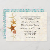 Invitation Aquarelle grecque modèle cléStarfish Beach Mariage (Devant / Derrière)