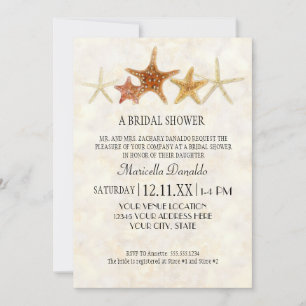 Invitation Aquarelle grecque modèle cléStarfish Beach Mariage