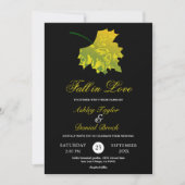 Invitation Aquarelle Green Fall Feuilles Mariage Floral noir (Devant)