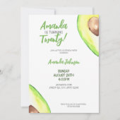 Invitation Aquarelle Green Girl Avocado Anniversaire (Devant)