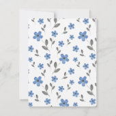 Invitation Aquarelle gris bleu Cinq Motifs de fleurs pétales (Dos)