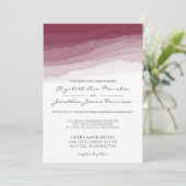 Invitation Aquarelle Gris Bourgogne Moderne Tout en un Mariag (Debout devant)