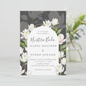 Invitation Aquarelle grise Botanique Nuestra Boda Mariage (Debout devant)