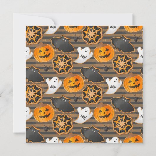 Invitation Aquarelle Halloween Cookie Décoration Party (Dos)