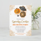 Invitation Aquarelle Halloween Cookie Décoration Party (Debout devant)