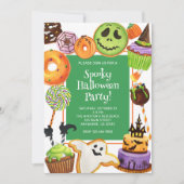Invitation Aquarelle Halloween Cookies et Sweets Party (Devant)