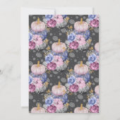 Invitation Aquarelle Halloween Floral Citrouille Baby shower (Dos)