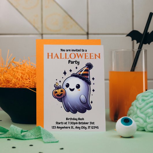Invitation Aquarelle Halloween mûre