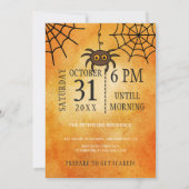 Invitation Aquarelle Halloween tendance araignée déplaisante  (Dos)