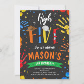 Invitation Aquarelle haute cinq anniversaire (Devant)