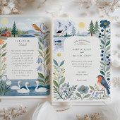 Invitation Aquarelle Helsinki Forêt nordique et Mariage d'ois