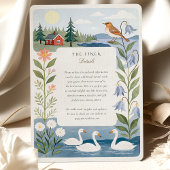 Invitation Aquarelle Helsinki Forêt nordique et Mariage d'ois
