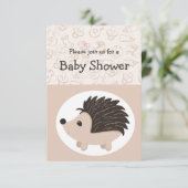 Invitation Aquarelle Hérisson Baby shower animal Fun PARTI (Debout devant)