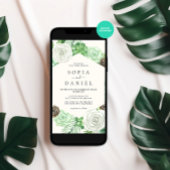 Invitation Aquarelle Hexagonal Cadre Mariage de verdure