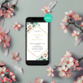 Invitation Aquarelle Hexagonal Mariage de cadre Hexagonal Hiv