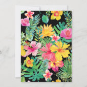 Invitation Aquarelle Hibiscus Fleurs Baby shower tropical (Dos)