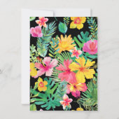 Invitation Aquarelle Hibiscus Floral Tropical Anniversaire (Dos)