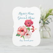 Invitation Aquarelle Hibiscus Tropical Floral RSVP (Debout devant)