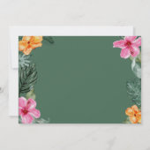 Invitation Aquarelle Hibiscus Tropical Luau Graduation Photo (Dos)