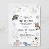 Invitation Aquarelle Hiver bébé arctique se tourneInvitation (Devant)