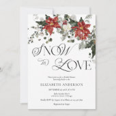 Invitation Aquarelle Hiver Fête des mariées florale (Devant)