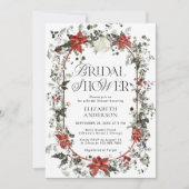 Invitation Aquarelle Hiver Fête des mariées florale (Devant)