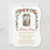 Invitation Aquarelle hiver Floral Mason Jar Fête (Devant)
