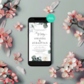 Invitation Aquarelle hiver Floral verdure fête de mariage