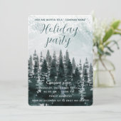 Invitation Aquarelle hiver forêt fête entreprise (Debout devant)